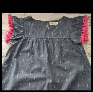 Girl's H&M Cotton Tassel Dress